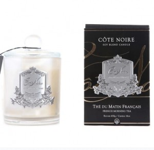 Свеча интерьерная ароматическая 450 гр. THE DU MATIN серебряный стаканчик от Cote Noir