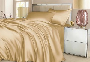 Luxe Dream Шелковое постельное белье Бежевый евро макси