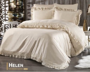 Постельное белье  HELEN бежевый евро от Grazie Home
