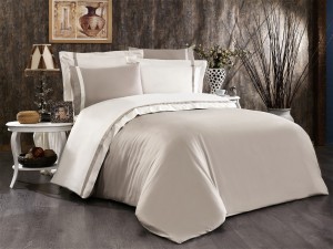 Постельное белье ELITE коричнево-кремовый евро от Grazie Home