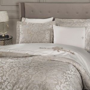 Постельное белье FORTUNY лен кремовый евро макси от Tivolyo home