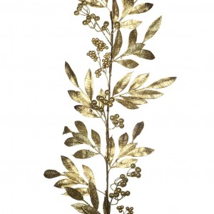 Гирлянда GLT METALL.LAUREL LEAF/BERRY GARLAND GLD   от GOODWILL