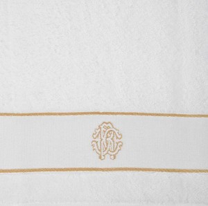 Итальянское полотенце набор 2 шт Gold New 012 white от Roberto Cavalli