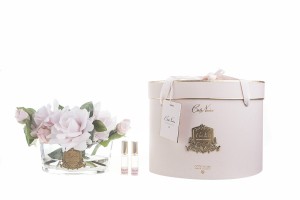 Ароматический букет роз, розовый, овальная ваза OVAL French pink (pink gold box) от Cote Noir