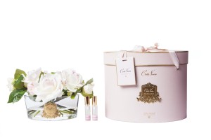 Ароматический букет роз, светло-розовый, овальная ваза OVAL blush  (pink gold box) от Cote Noir