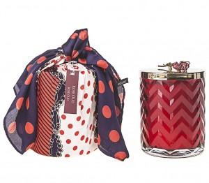 Свеча ароматическая большая платок 450 гр HERRINGBONE RED от Cote Noir