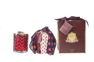 Свеча ароматическая большая платок 450 гр HERRINGBONE RED от Cote Noir