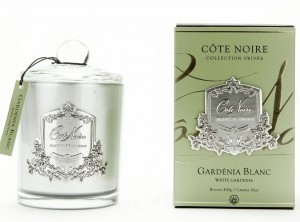 Свеча парфюмированная 75 гр, серебряный стаканчик WHITE GARDENIA от COTE NOIRE