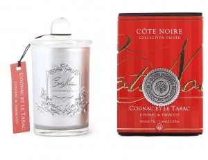 Свеча парфюмированная 75 гр, серебряный стаканчик COGNAC ET LE TABAC от COTE NOIRE