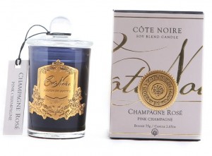 Свеча парфюмированная 75 гр,  черный стаканчик, золотой декор CHAMPAGNE ROSE от COTE NOIRE