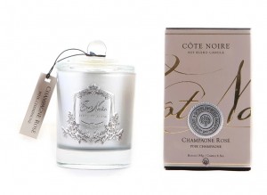Свеча парфюмированная 185 гр,  серебряный стаканчик CHAMPAGNE ROSE от COTE NOIRE