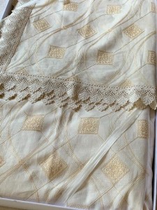 Скатерть льняная 1732 BEIGE 170х270+12 салфеток от Gamba