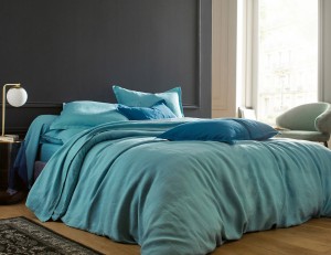 Элитное льняное постельное белье евро LUXOR CELADON от Blanc des Vosge
