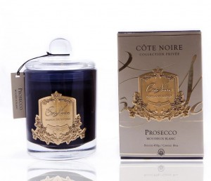 Свеча парфюмированная 450 гр,  черный  стаканчик, золотой декор от PROSECCO от COTE NOIRE