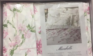 Постельное белье 1.5 спальное Mirabello Cascata R19 розовые цветы на белом