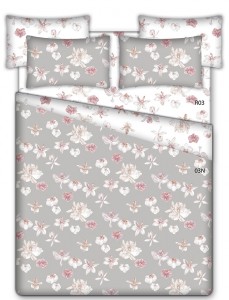 Постельное белье Семейное Mirabello Fiori di orchidea v31 серый