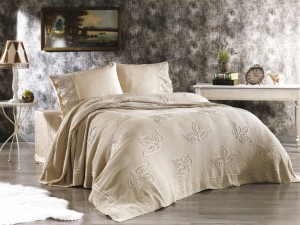 Постельное белье ADONIA с пледом бежевый евро от Grazie Home