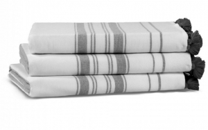 Полотенце из длинноволокнистого хлопка One Side 74х142 White/Dark Grey (белый/темно-серый) от Lapartment (Casual Avenue)