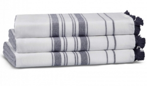 Полотенце из длинноволокнистого хлопка One Side 50х90 White/Navy(белый/темно-синий) от Lapartment (Casual Avenue)
