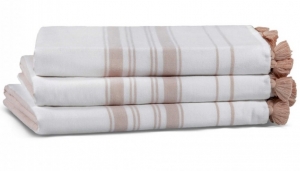 Полотенце из длинноволокнистого хлопка One Side 100х180 White/Misty rose (белый/розовый) от Lapartment (Casual Avenue)
