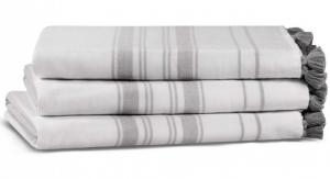 Полотенце из длинноволокнистого хлопка One Side 76х142 White/Taupe (белый/лен) от Lapartment (Casual Avenue)