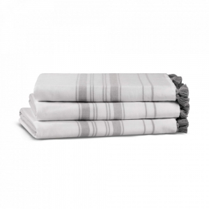 Полотенце из длинноволокнистого хлопка One Side 100х180 White/Taupe (белый/лен) от Lapartment (Casual Avenue)