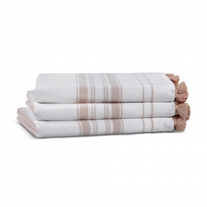 Полотенце из длинноволокнистого хлопка One Side 76х142 White/Misty rose (белый/розовый) от Lapartment (Casual Avenue) Полотенце из длинноволокнистого хлопка One Side 76х142 White/Misty rose (белый/розовый) от Lapartment (Casual Avenue)