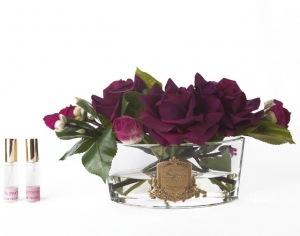 Ароматический букет роз, светло-розовый, овальная ваза OVAL French carmin red (red gold box) от Cote Noir