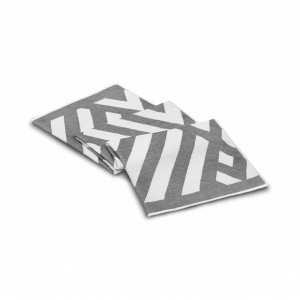 Пляжное полотенце из длинноволокнистого хлопка 100х180 Geometric white/anthracite (белый/темно-серый) от Lapartment (Casual Avenue)