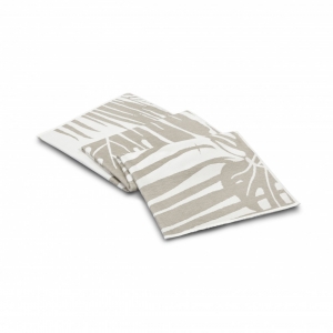 Пляжное полотенце из длинноволокнистого хлопка 100х180 Leaf white/flax (белый/льняной) от Lapartment (Casual Avenue)
