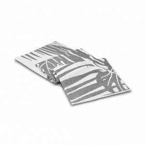 Пляжное полотенце из длинноволокнистого хлопка 100х180 Leaf white/anthracite (белый/темно-серый) от Lapartment (Casual Avenue)