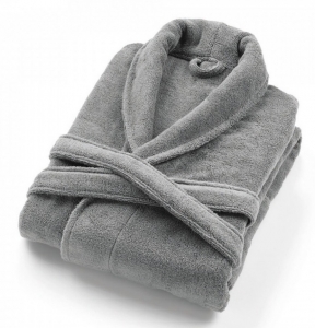 Халат из длинноволокнистого хлопка и бамбука Valencia dark grey (темно-серый) от Lapartment (Casual Avenue)