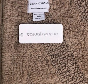 Коврик для ванной из длинноволокнистого хлопка 60x100 Diagonal Tuftedivory warm grey (дым) от Lapartment (Casual Avenue)