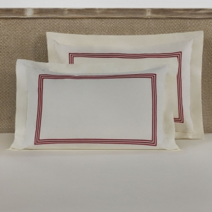 Наволочка декоративная 50х70 Toscana ivory/red wine (слоновая кость/красный)