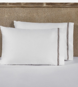 Наволочка (2 шт) 50х70 Messina Marine  white/chestnut (белый/коричневый) от L'appartment (Casual Avenue)