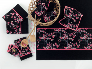 Полотенце шенилловое Yamakawa black/azalea 25х25 от Feiler