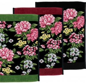 Полотенце шенилловое Peony schwarz 121 37х50 от Feiler