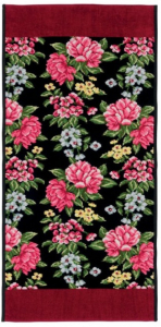 Полотенце шенилловое Peony schwarz 121 75х150 от Feiler