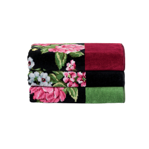 Полотенце шенилловое Peony schwarz 10 37х50 от Feiler
