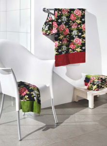 Полотенце шенилловое Peony schwarz 189 75х150 от Feiler