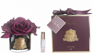 Ароматический букет из 5 роз FIVE ROSE Carmine red burgundy box черная ваза от Cote Noir