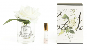 Ароматический букет из 5 роз FIVE ROSE IVORY GOLD navy box прозрачная ваза от Cote Noir