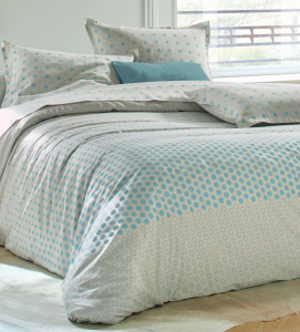 Постельное белье 2 спальное евро Blanc des Vosges Flocons Celadon