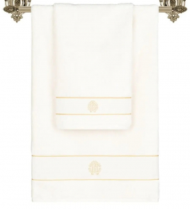 Итальянское полотенце набор 2 шт Gold New 810 ivory от Roberto Cavalli