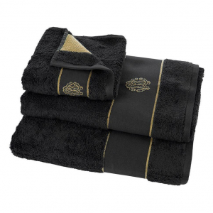 Итальянское полотенце набор 5 шт Gold New  914 nero от Roberto Cavalli