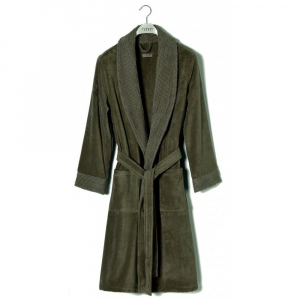 Халат махровый Hamam Galata Organic Contrast olive оливковый