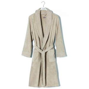Халат махровый Hamam Galata Organic Contrast flax льняной