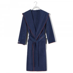 Халат махровый Hamam Meyzer Contrast steel blue/burnt orange синий/красный