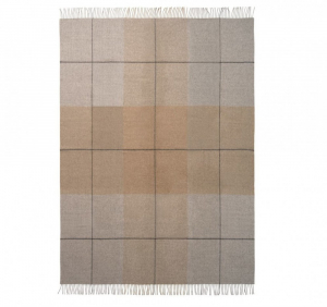Плед из бэби альпаки Blocks beige/brown 130х200 от ELVANG