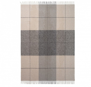 Плед из бэби альпаки Blocks camel/grey 130х200 от ELVANG